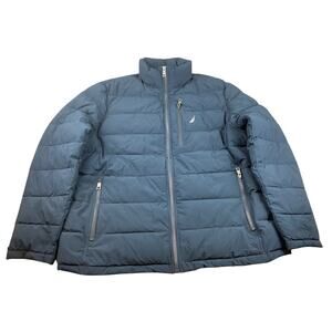 Nautica Mens XL Blue Down Puffer Jacket Coat